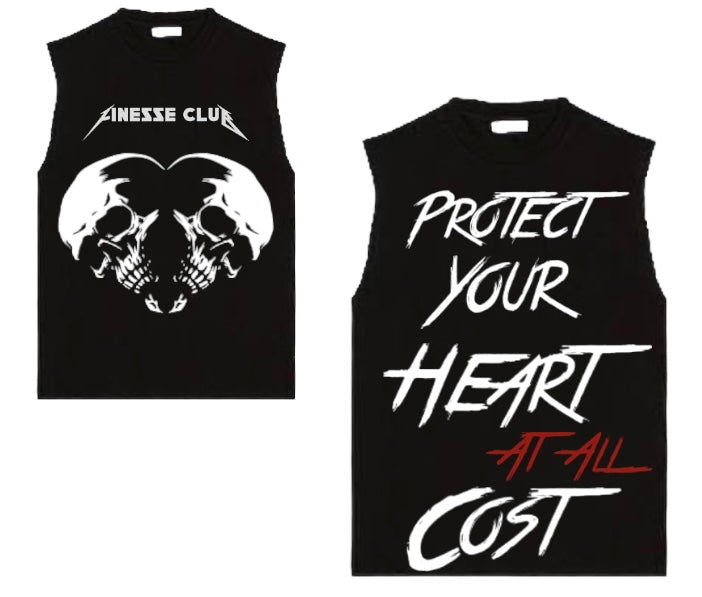 Protect Your Heart At All Cost Rhinestone Sleeveless Tee